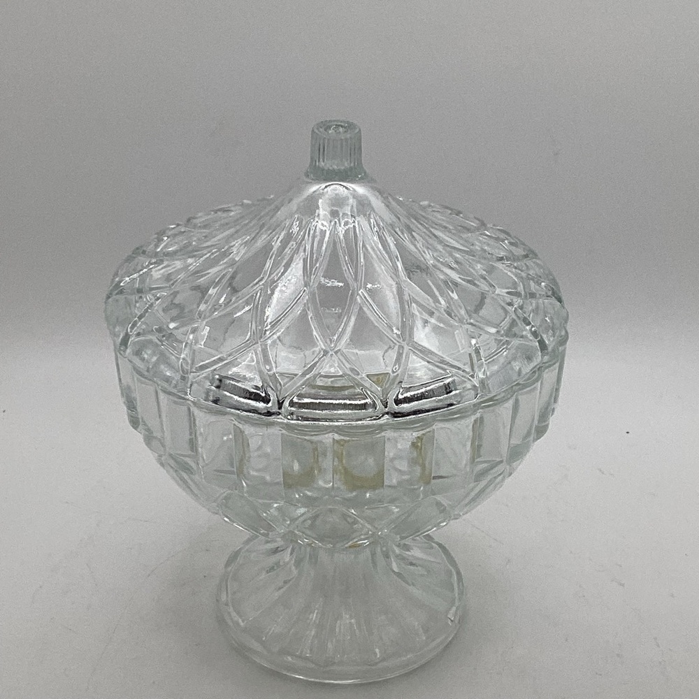 Vtg KIG Indonesia Footed Covered Candy Dish